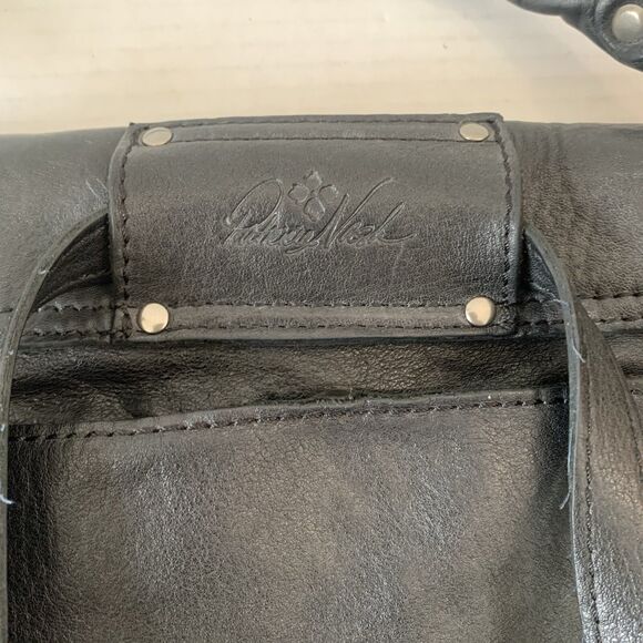 Patricia Nash Black Italian Leather Cazorla Backpack Handbag Stud Garment Flower - Picture 4 of 15